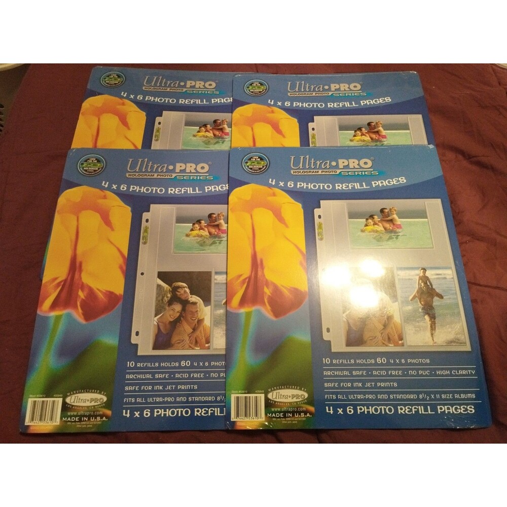 4 Packs of Ultra Pro 4 x 6 Photo Refill Pages - 10 Refills per Pack New & Sealed